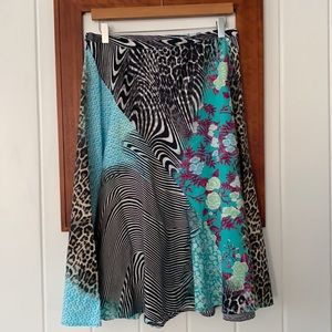 Roberto Cavalli Multicolored Floral Animal Print Skirt Made in Italy NWOT 10